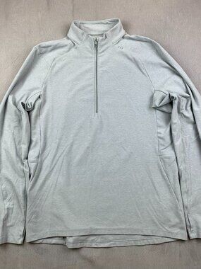 Lululemon Mens Pullover Large Gray Heather Surge Warm 1/2 Zip Running M3CCDS